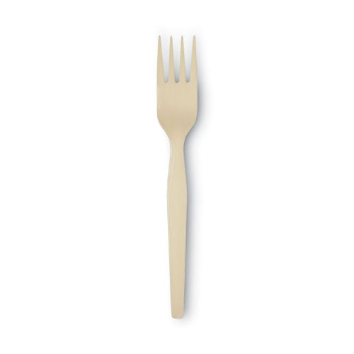 SmartStock Plastic Cutlery Refill, Forks, 6.5", Series-O Mediumweight Bio-Blend, Beige, 40/Pack, 24 Packs/Carton-(DXESSF11B)