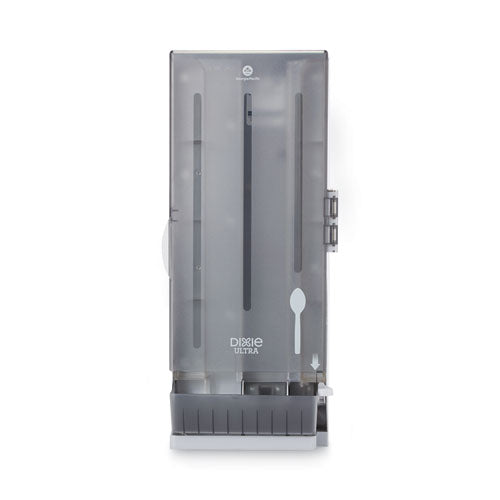 SmartStock Utensil Dispenser, Spoons, 10 x 8.78 x 24.75, Smoke-(DXESSSPD120)