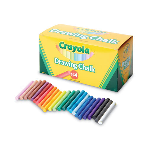 Colored Drawing Chalk, 3.19" x 0.38" Diameter, Six Each of 24 Assorted Colors, 144 Sticks/Set-(CYO510400)