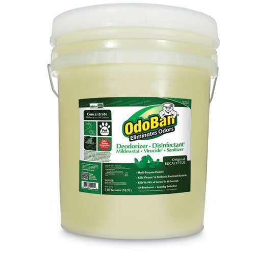 Concentrated Odor Eliminator and Disinfectant, Eucalyptus, 5 gal Pail-(ODO9110625G)