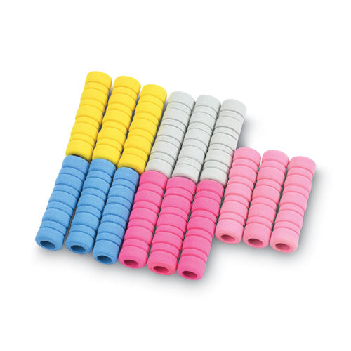 Ribbed Pencil Cushions, 1.75" Long, Assorted Colors, 50/Box-(TCO19711)