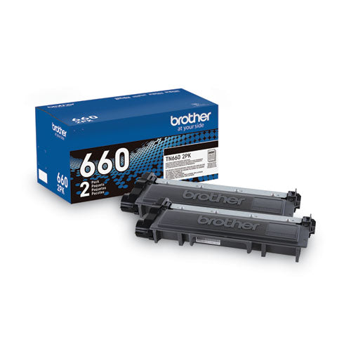 TN6602PK High-Yield Toner, 2,600 Page-Yield, Black, 2/Pack-(BRTTN6602PK)