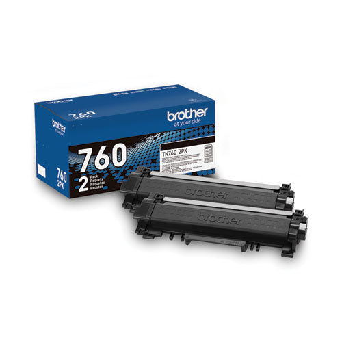 TN7602PK High-Yield Toner, 3,000 Page-Yield, Black, 2/Pack-(BRTTN7602PK)