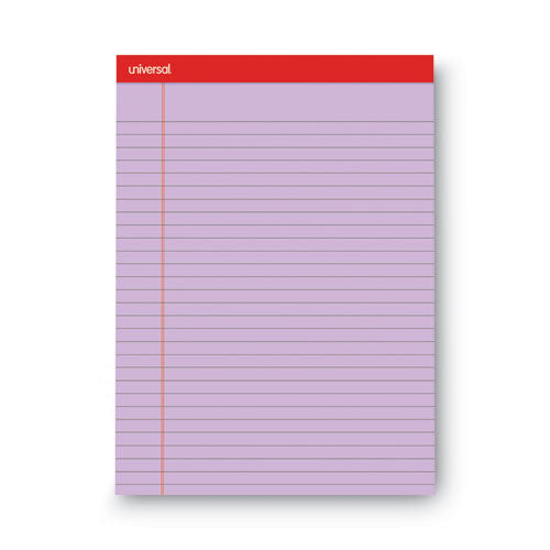 Colored Perforated Ruled Writing Pads, Wide/Legal Rule, 50 Assorted Color 8.5 x 11.75 Sheets, 6/Pack-(UNV35878)