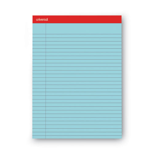 Colored Perforated Ruled Writing Pads, Wide/Legal Rule, 50 Blue 8.5 x 11 Sheets, Dozen-(UNV35880)