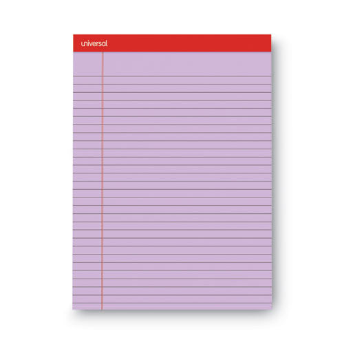 Colored Perforated Ruled Writing Pads, Wide/Legal Rule, 50 Orchid 8.5 x 11 Sheets, Dozen-(UNV35884)