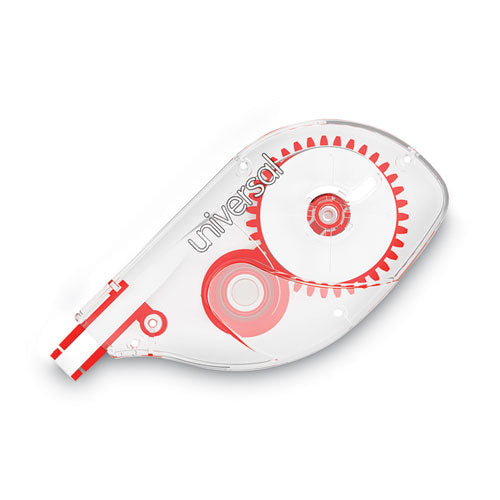 Side-Application Correction Tape, Transparent Gray/Red Applicator, 0.2" x 393", 2/Pack-(UNV75609)