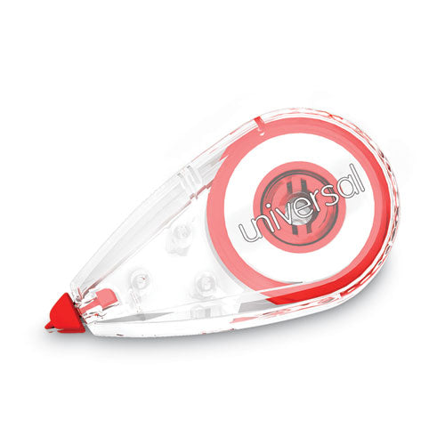 Correction Tape, Mini Economy, Non-Refillable, Clear/Red Applicator, 0.25" x 275", 10/Pack-(UNV75611)