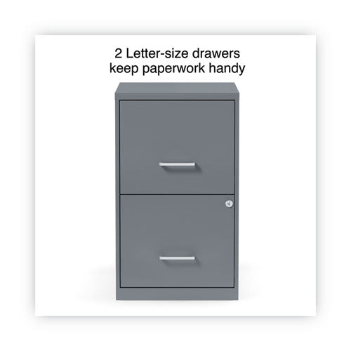 Soho Vertical File Cabinet, 2 Drawers: File/File, Letter, Charcoal, 14" x 18" x 24.1"-(ALESVF1824CH)