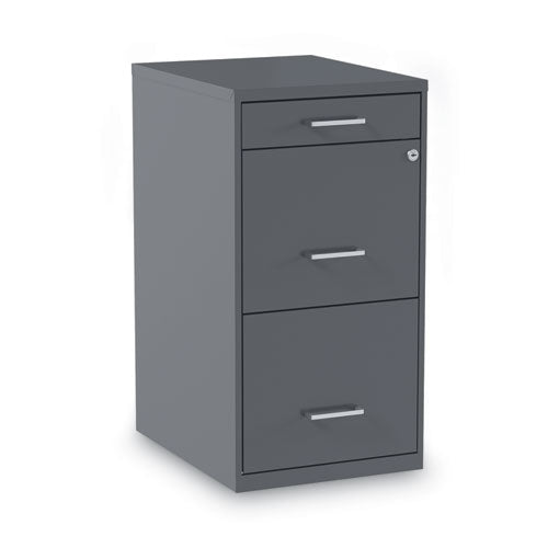 Soho Vertical File Cabinet, 3 Drawers: Pencil/File/File, Letter, Charcoal, 14" x 18" x 26.9"-(ALESVF1827CH)