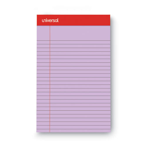 Colored Perforated Ruled Writing Pads, Narrow Rule, 50 Orchid 5 x 8 Sheets, Dozen-(UNV35854)