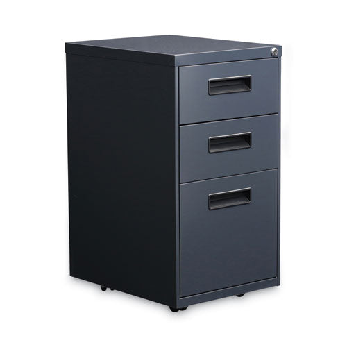 File Pedestal, Left or Right, 3-Drawers: Box/Box/File, Legal/Letter, Charcoal, 14.96" x 19.29" x 27.75"-(ALEPABBFCH)