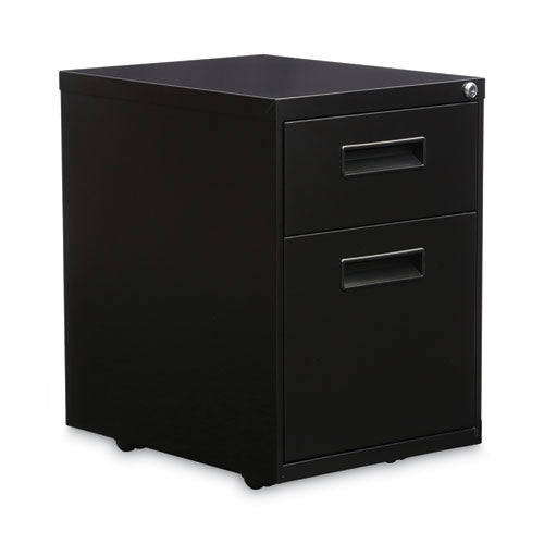 File Pedestal, Left or Right, 2-Drawers: Box/File, Legal/Letter, Black, 14.96" x 19.29" x 21.65"-(ALEPABFBL)