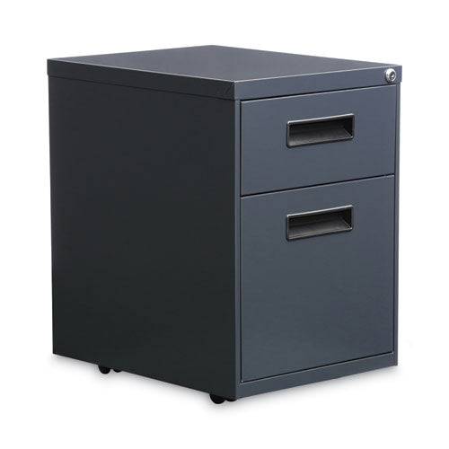 File Pedestal, Left or Right, 2-Drawers: Box/File, Legal/Letter, Charcoal, 14.96" x 19.29" x 21.65"-(ALEPABFCH)