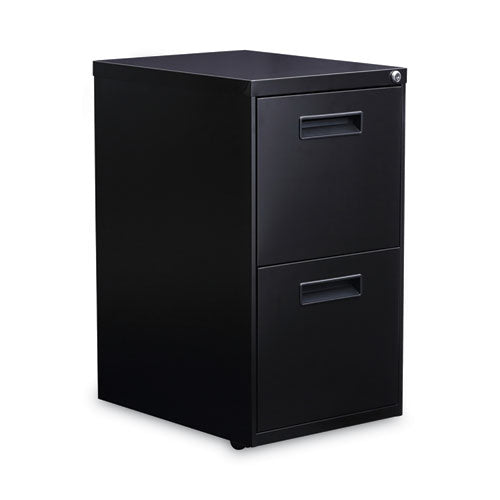 File Pedestal, Left or Right, 2 Legal/Letter-Size File Drawers, Black, 14.96" x 19.29" x 27.75"-(ALEPAFFBL)