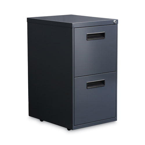 File Pedestal, Left or Right, 2 Legal/Letter-Size File Drawers, Charcoal, 14.96" x 19.29" x 27.75"-(ALEPAFFCH)