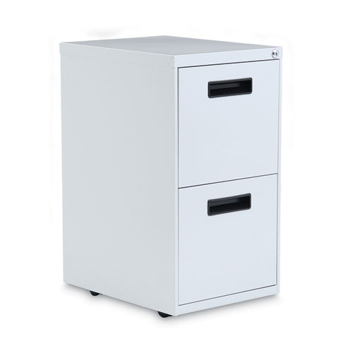 File Pedestal, Left or Right, 2 Legal/Letter-Size File Drawers, Light Gray, 14.96" x 19.29" x 27.75"-(ALEPAFFLG)