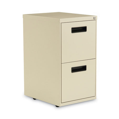 File Pedestal, Left or Right, 2 Legal/Letter-Size File Drawers, Putty, 14.96" x 19.29" x 27.75"-(ALEPAFFPY)