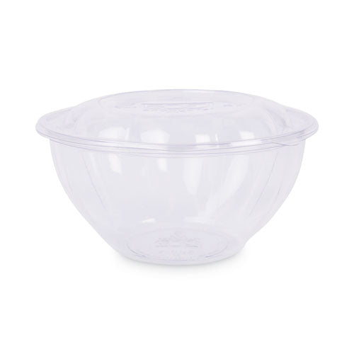 Renewable and Compostable Salad Bowls with Lids, 32 oz, Clear, Plastic, 50/Pack, 3 Packs/Carton-(ECOEPSB32)