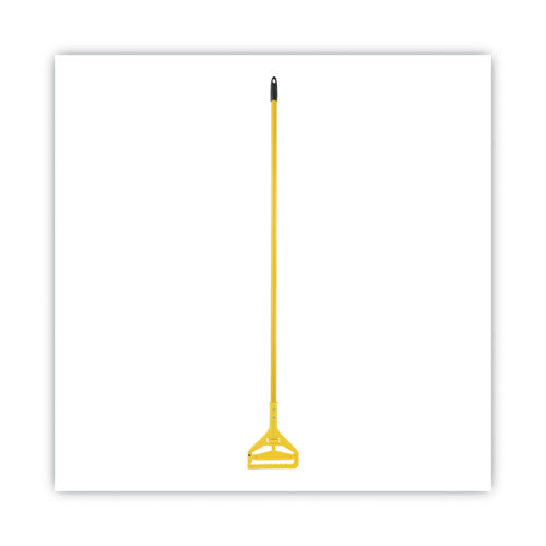 Quick Change Side-Latch Plastic Mop Head Handle, 60" Aluminum Handle, Yellow-(BWK620)