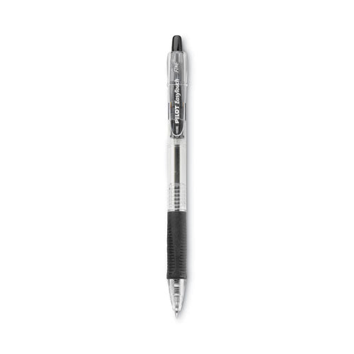 EasyTouch Ballpoint Pen, Retractable, Fine 0.7 mm, Black Ink, Clear Barrel, Dozen-(PIL32210)