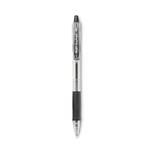 EasyTouch Ballpoint Pen, Retractable, Medium 1 mm, Black Ink, Clear Barrel, Dozen-(PIL32220)