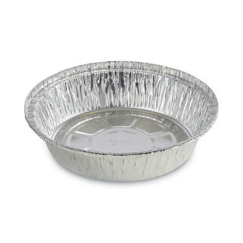 Round Aluminum To-Go Containers, 24 oz, 7" Diameter x 1.47"h, Silver, 500/Carton-(BWKROUND7)