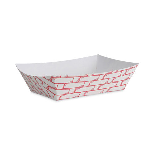 Paper Food Baskets, 2 lb Capacity, Red/White, 1,000/Carton-(BWK30LAG200)