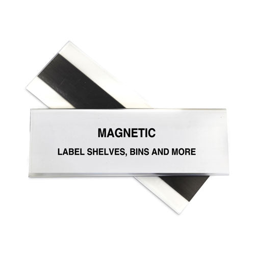 HOL-DEX Magnetic Shelf/Bin Label Holders, Side Load, 2 x 6, Clear, 10/Box-(CLI87247)