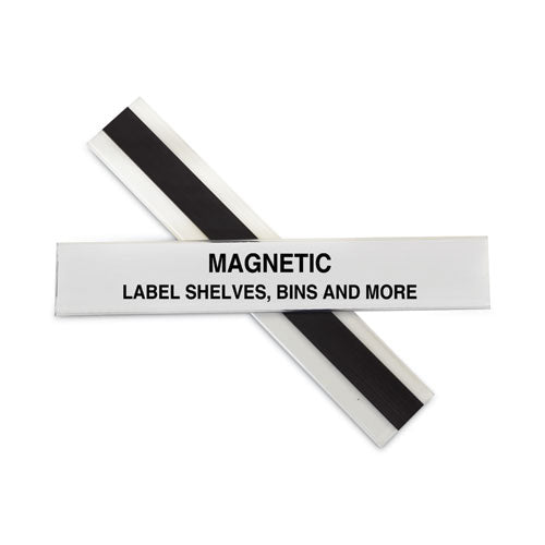 HOL-DEX Magnetic Shelf/Bin Label Holders, Side Load, 1 x 6, Clear, 10/Box-(CLI87227)