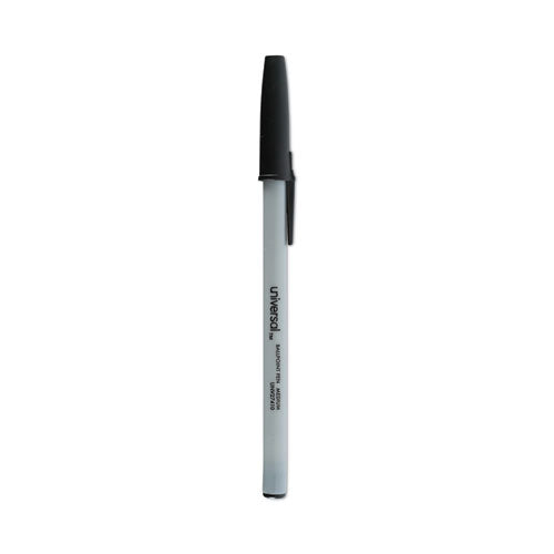 Ballpoint Pen, Stick, Medium 1 mm, Black Ink, Gray Barrel, Dozen-(UNV27410)