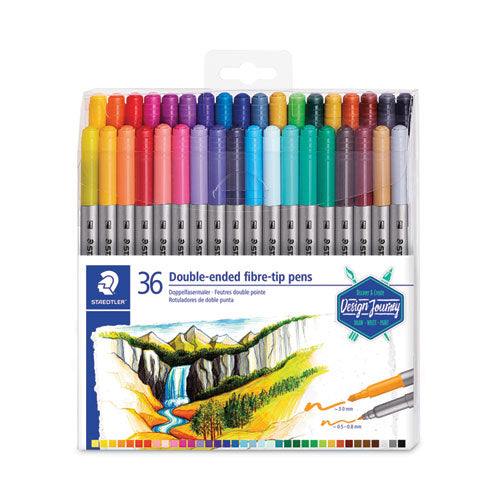 Double Ended Markers, Assorted Bullet Tips, Assorted Colors, 36/Pack-(STD3200TB36)