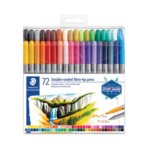 Double Ended Markers, Assorted Bullet Tips, Assorted Colors, 72/Pack-(STD3200TB7202)