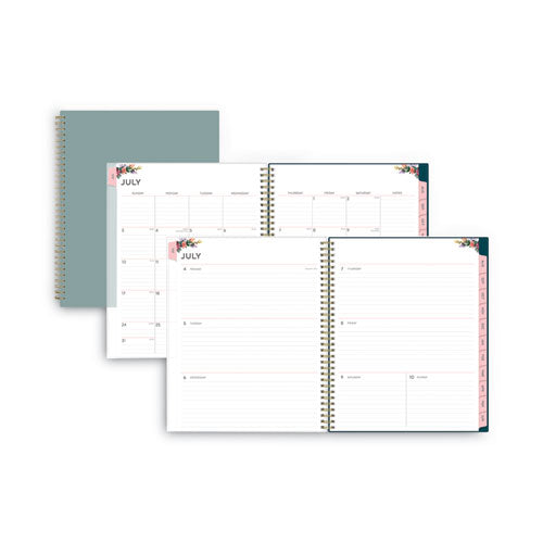 Greta Academic Year Weekly/Monthly Planner, Greta Floral Artwork, 11.5 x 8, Green Cover, 12-Month (July-June): 2022-2023-(BLS136479)