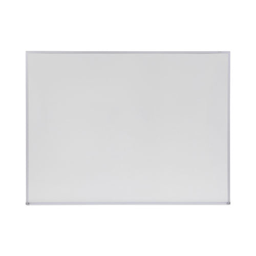 Melamine Dry Erase Board with Aluminum Frame, 48 x 36, White Surface, Anodized Aluminum Frame-(UNV43624)