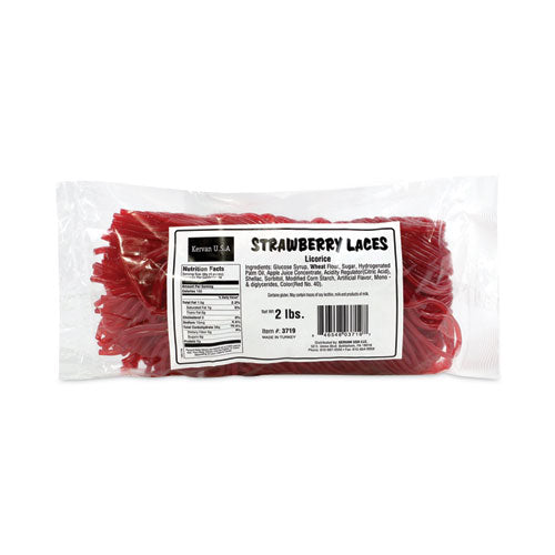 Licorice Laces, Strawberry, 2 lb Bag, Ships in 1-3 Business Days-(GRR21700022)