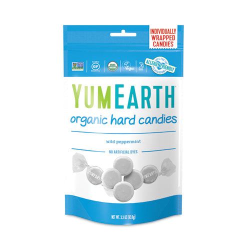 Organic Wild Peppermint Hard Candies, 3.3 oz Bag, 3/Pack, Ships in 1-3 Business Days-(GRR27000032)