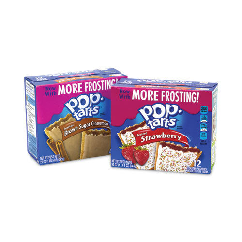 Pop Tarts, Brown Sugar Cinnamon/Strawberry, 2 Tarts/Pouch, 12 Pouches/Pack, 2 Packs/Box, Ships in 1-3 Business Days-(GRR22000456)