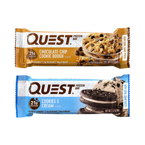 Protein Bar Value Pack, Chocolate Chip Cookie Dough, Cookies and Cream, 2.12 oz Bar, 14 Count, Ships in 1-3 Business Days-(GRR22000966)