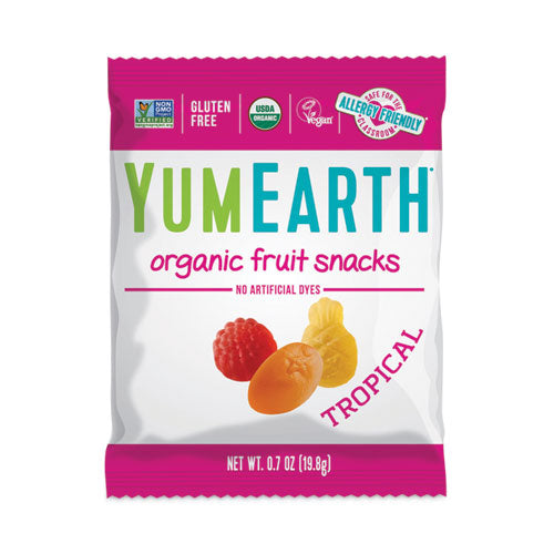 Organic Tropical Fruit Snacks, Assorted Flavors, 0.7 oz Snack Packs, 43/Bag, Ships in 1-3 Business Days-(GRR27000042)