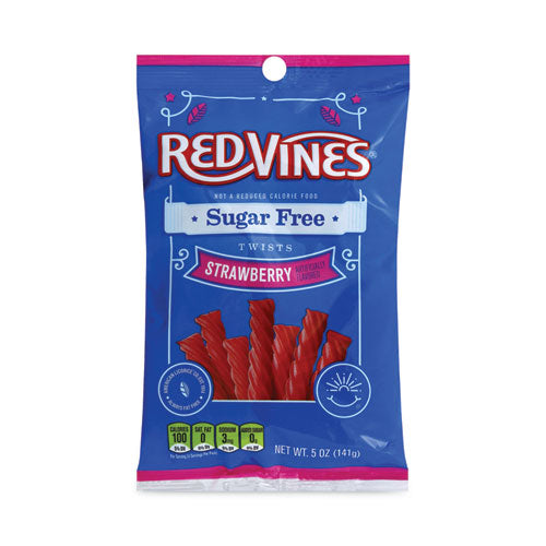 Sugar Free Strawberry Twists, 5 oz Bag, 6 Count, Ships in 1-3 Business Days-(GRR20902483)