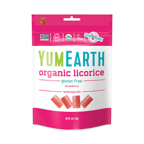 Organic Gluten Free Strawberry Licorice, 5 oz Bag, 4/Pack, Ships in 1-3 Business Days-(GRR27000045)