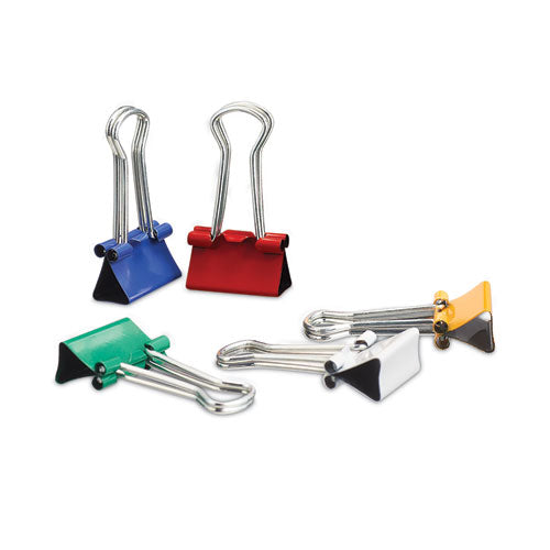 Binder Clips with Storage Tub, Small, Assorted Colors, 40/Pack-(UNV31028)