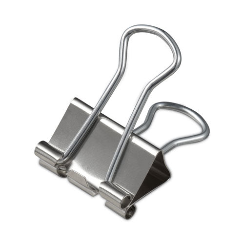 Binder Clips with Storage Tub, Small, Silver, 40/Pack-(UNV11240)