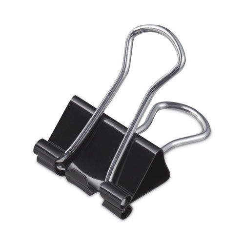 Binder Clips with Storage Tub, Small, Black/Silver, 40/Pack-(UNV11140)