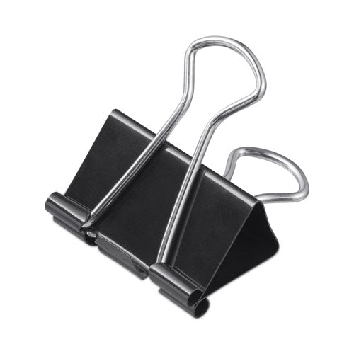 Binder Clips with Storage Tub, Mini, Black/Silver, 60/Pack-(UNV11060)