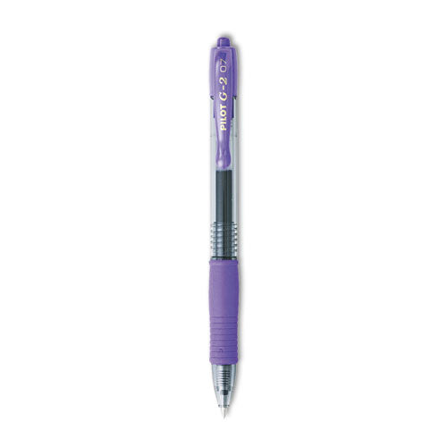 G2 Premium Gel Pen, Retractable, Fine 0.7 mm, Purple Ink, Smoke Barrel, Dozen-(PIL31029)