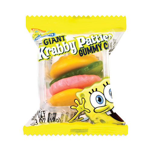 SpongeBob Squarepants Giant Krabby Patties Gummy Candy, 0.63 oz Pack, 36/Box, Ships in 1-3 Business Days-(GRR2500006)