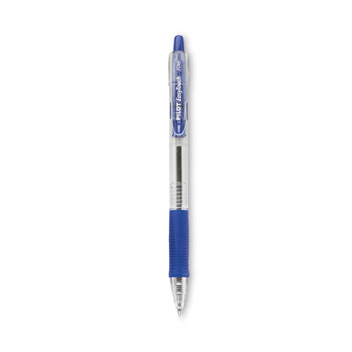 EasyTouch Ballpoint Pen, Retractable, Fine 0.7 mm, Blue Ink, Clear Barrel, Dozen-(PIL32211)