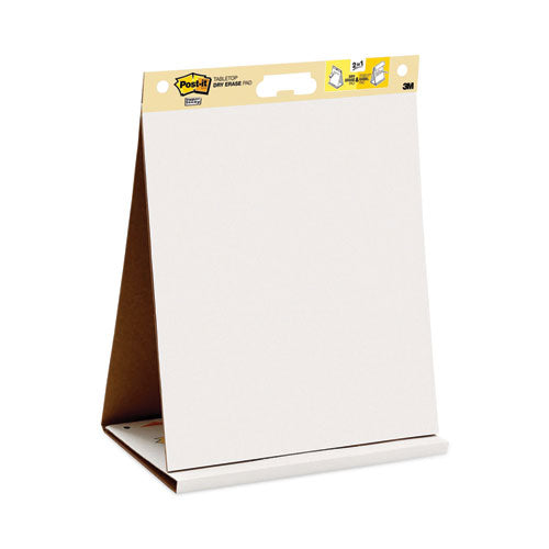 Pad Plus Tabletop Easel Pad with Self-Stick Sheets and Dry Erase Board, Unruled, 20 x 23, White, 20 Sheets-(MMM563DE)